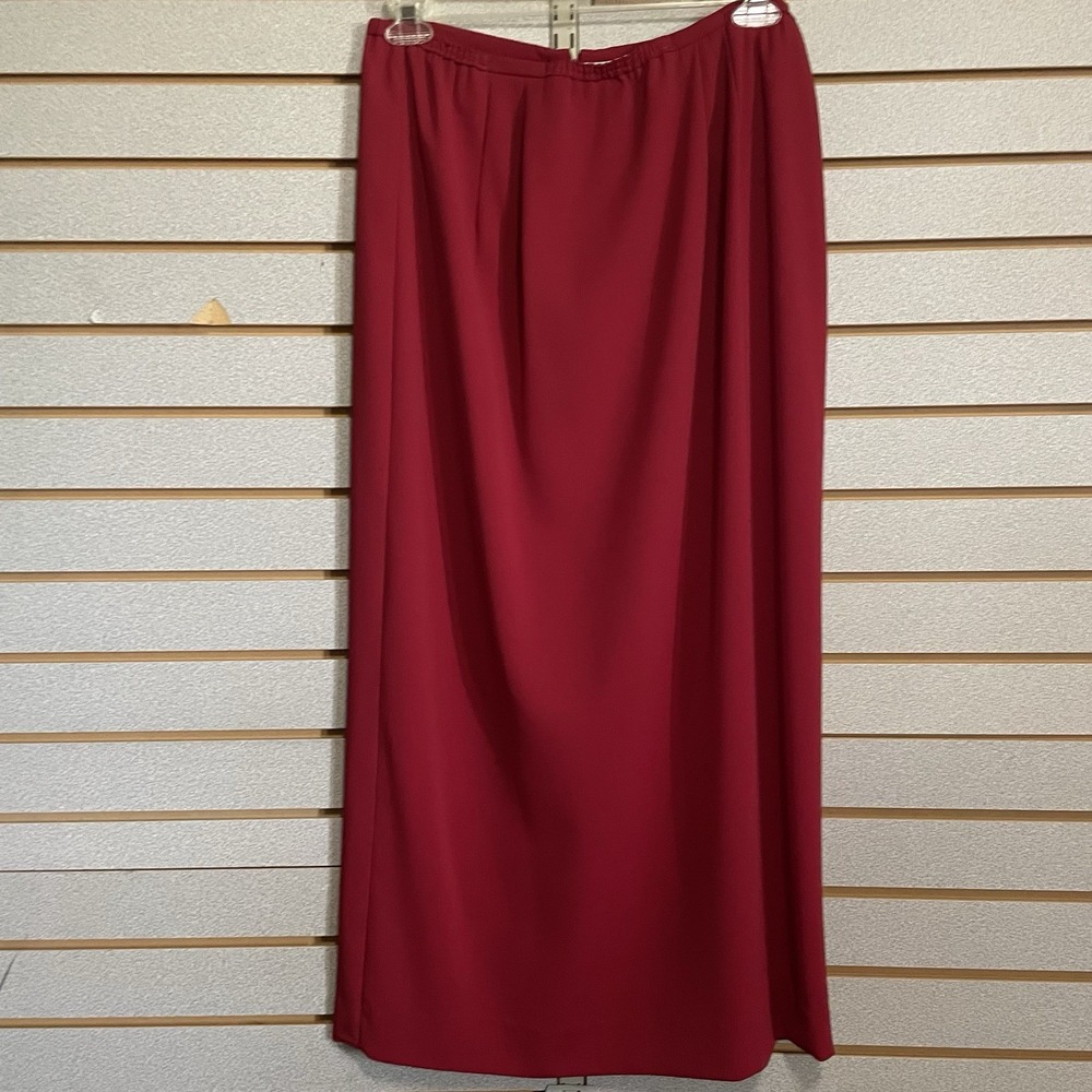 Sharon Young Sz 16 Long Red Straight Pencil  Skirt‎ Business Casual 37 Long Slit